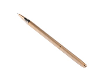 Photo of One stylish pen in air isolated on white