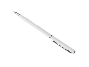 Photo of One stylish pen in air isolated on white