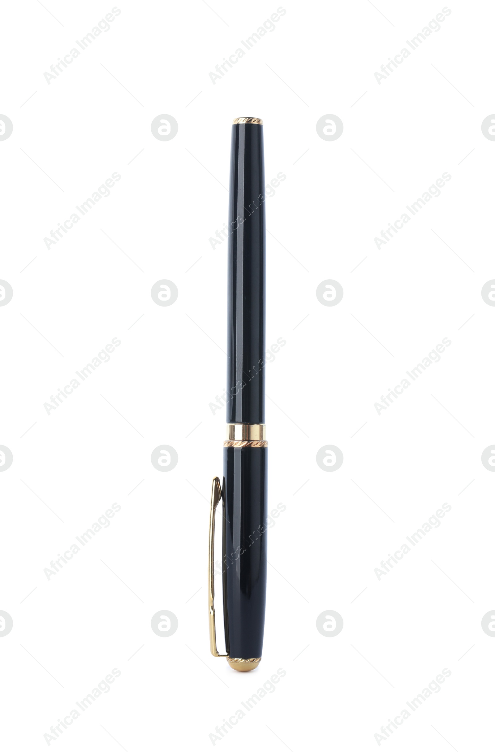 One stylish pen in air isolated on white Photo of One stylish pen in air isolated on white
