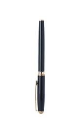 Photo of One stylish pen in air isolated on white