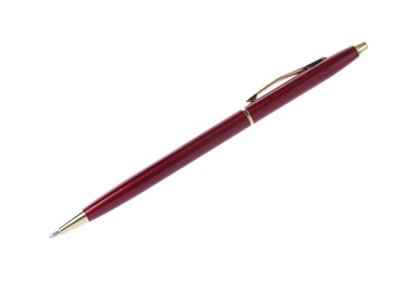 Photo of One stylish pen in air isolated on white