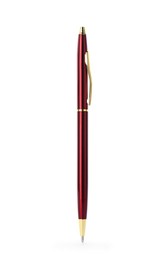 Photo of One stylish pen in air isolated on white