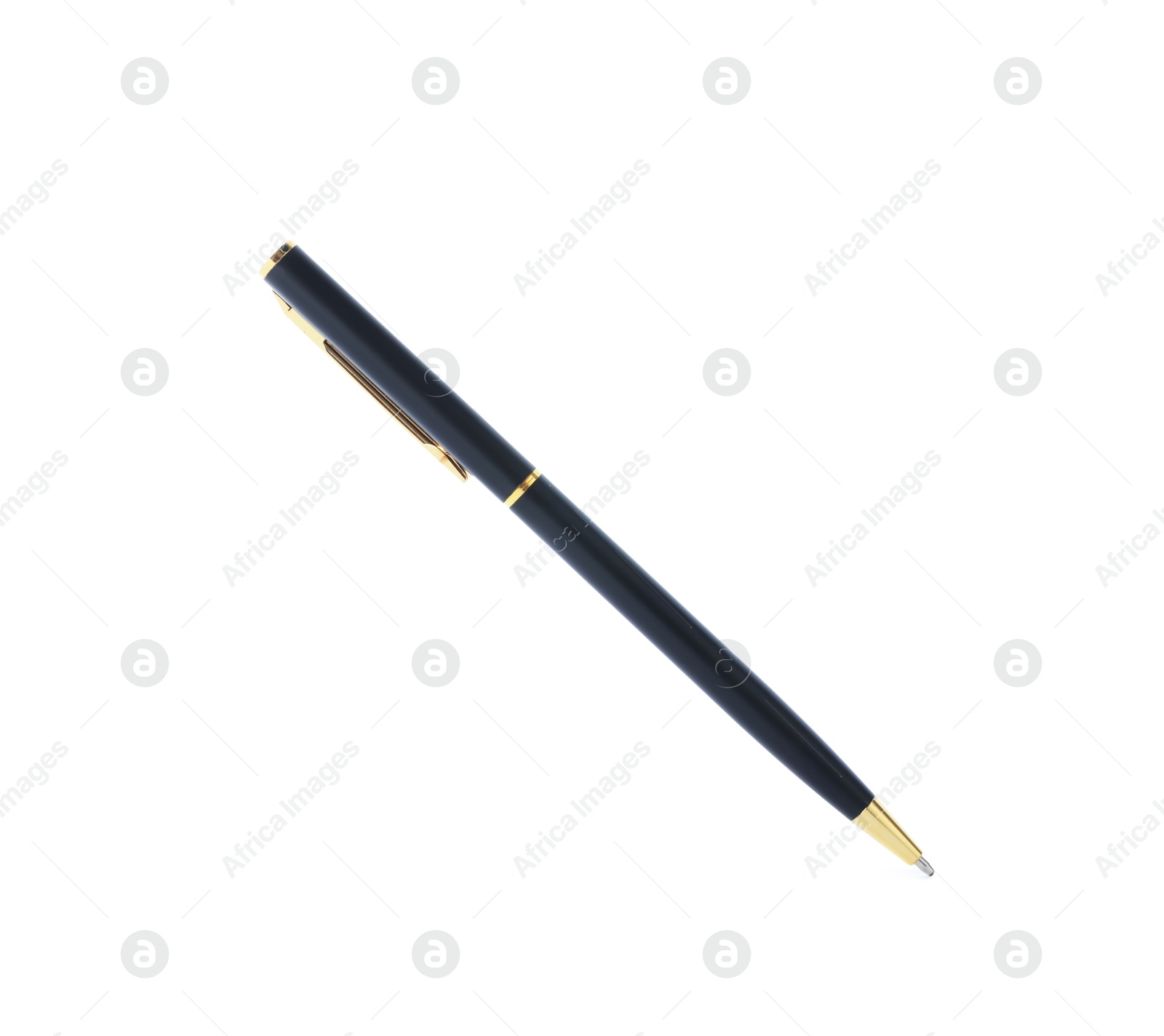 One stylish pen in air isolated on white Photo of One stylish pen in air isolated on white