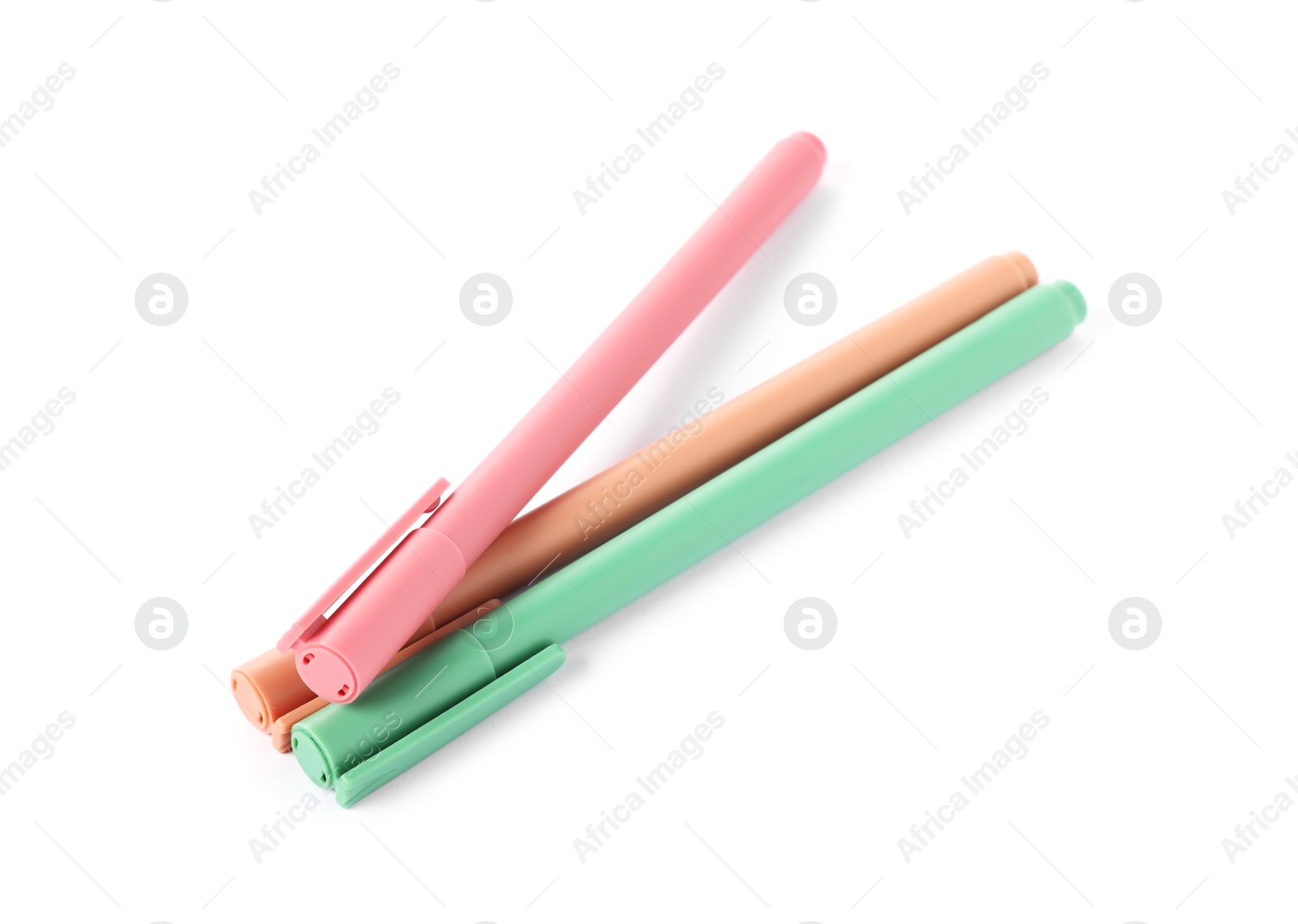 Stylish pens isolated on white. Office supply Photo of Stylish pens isolated on white. Office supply