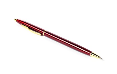Photo of One stylish pen isolated on white. Office supply