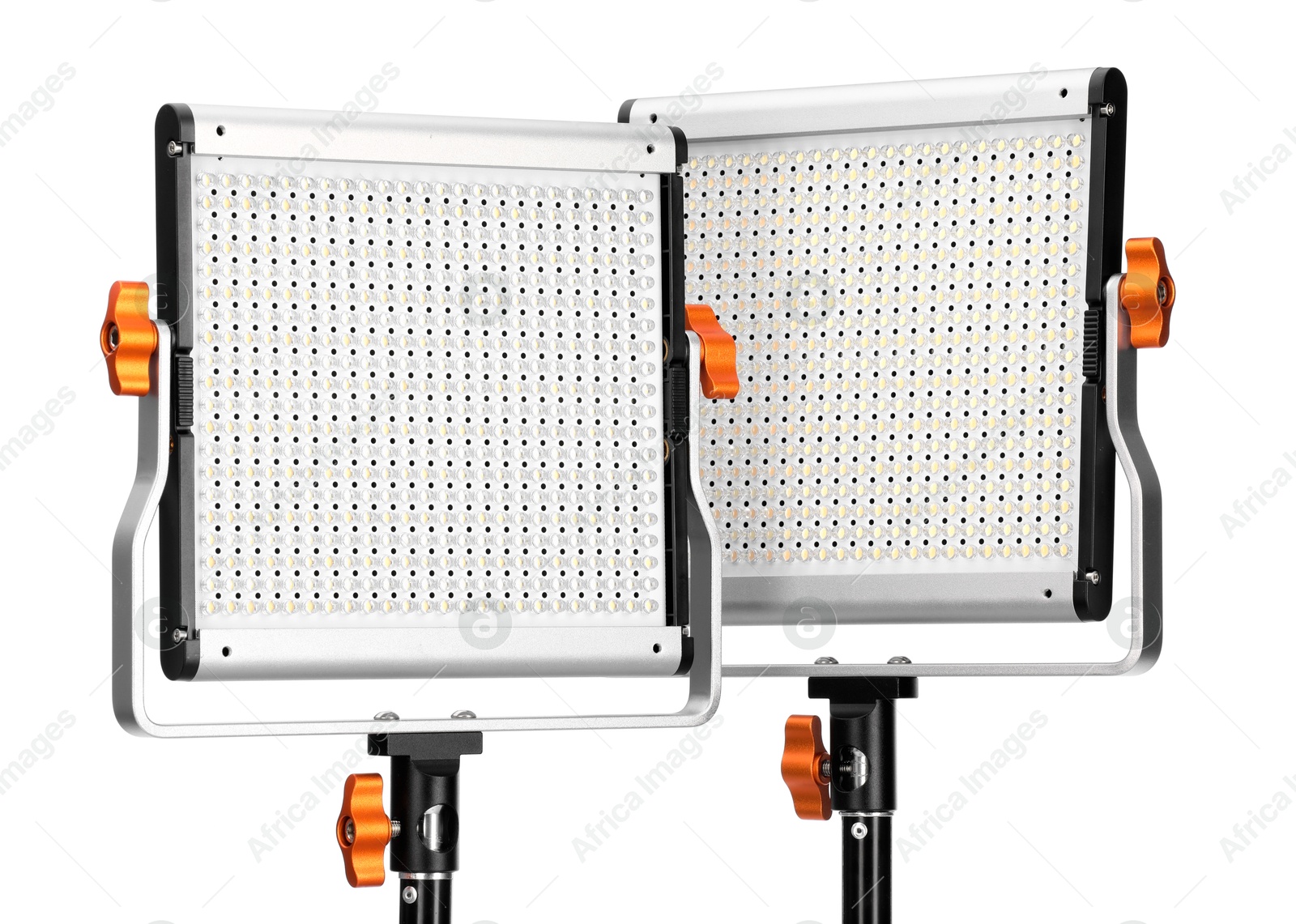 Professional lighting equipment isolated on white. Photo studio tool Photo of Professional lighting equipment isolated on white. Photo studio tool