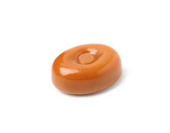 Photo of One tasty toffee candy isolated on white