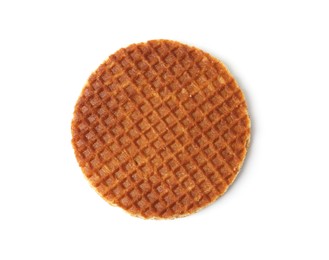 Photo of One tasty Dutch waffle isolated on white
