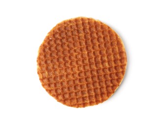 Photo of One tasty Dutch waffle isolated on white