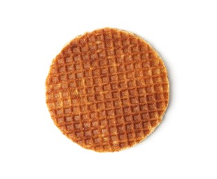 Photo of One tasty Dutch waffle isolated on white