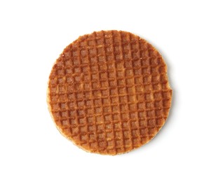 Photo of One tasty Dutch waffle isolated on white