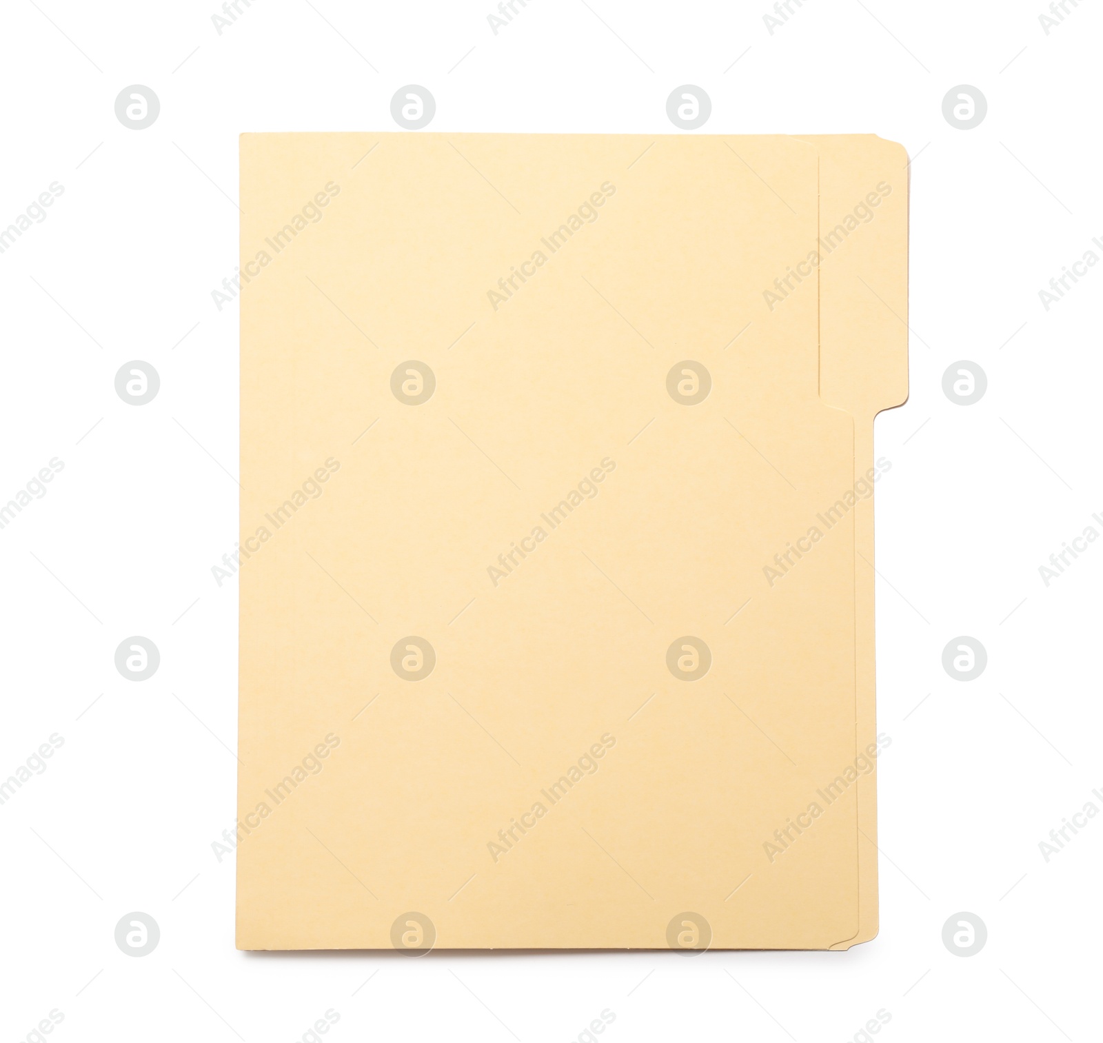 One paper file folder isolated on white, top view Photo of One paper file folder isolated on white, top view