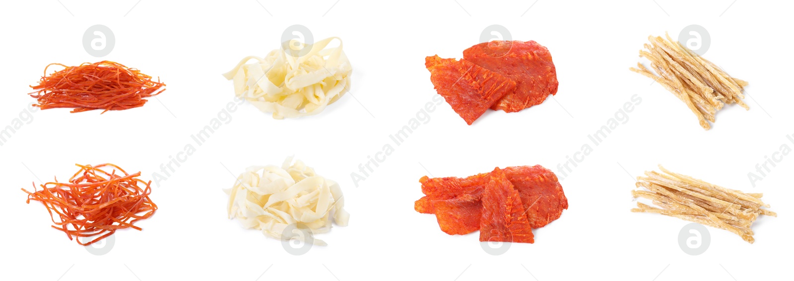 Dried fish snacks isolated on white, set Image of Dried fish snacks isolated on white, set