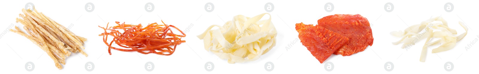 Dried fish snacks isolated on white, set Image of Dried fish snacks isolated on white, set