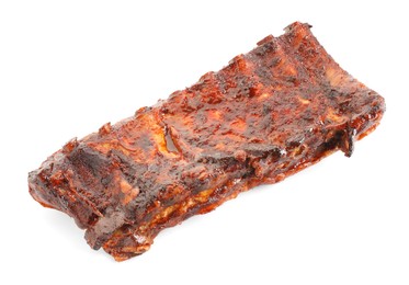 Photo of Tasty roasted pork ribs isolated on white