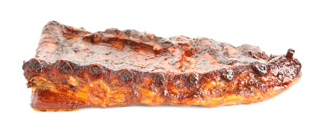 Photo of Tasty roasted pork ribs isolated on white