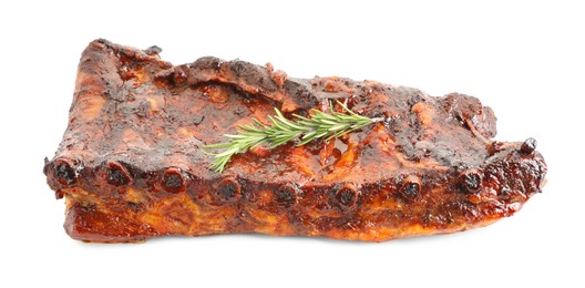 Photo of Tasty roasted pork ribs isolated on white