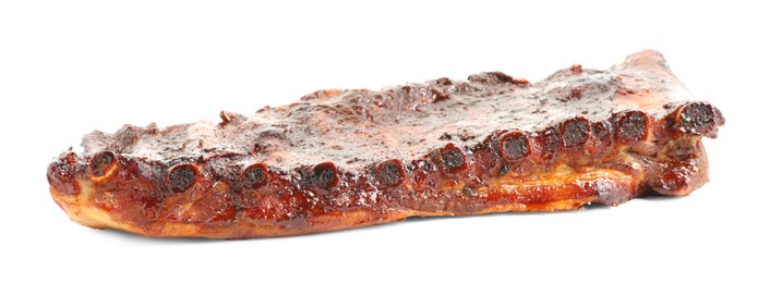Photo of Tasty roasted pork ribs isolated on white