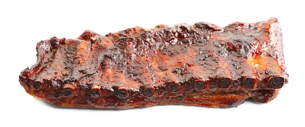 Photo of Tasty roasted pork ribs isolated on white