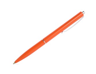 Photo of One stylish pen in air isolated on white