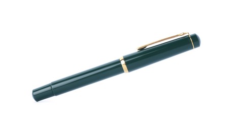 Photo of One stylish pen in air isolated on white