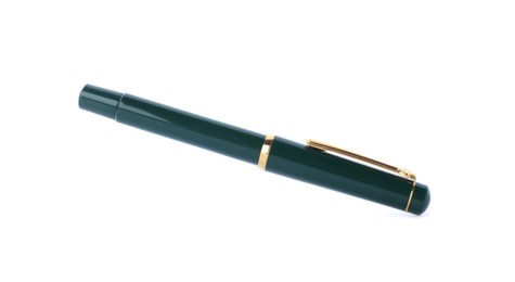 Photo of One stylish pen in air isolated on white