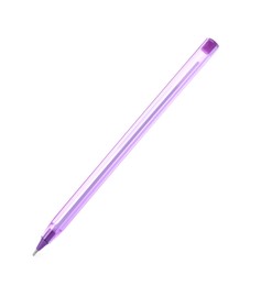 Photo of One stylish pen in air isolated on white