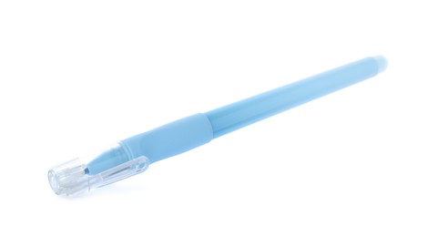 Photo of One stylish pen in air isolated on white