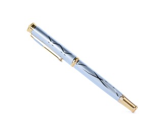 Photo of One stylish pen in air isolated on white