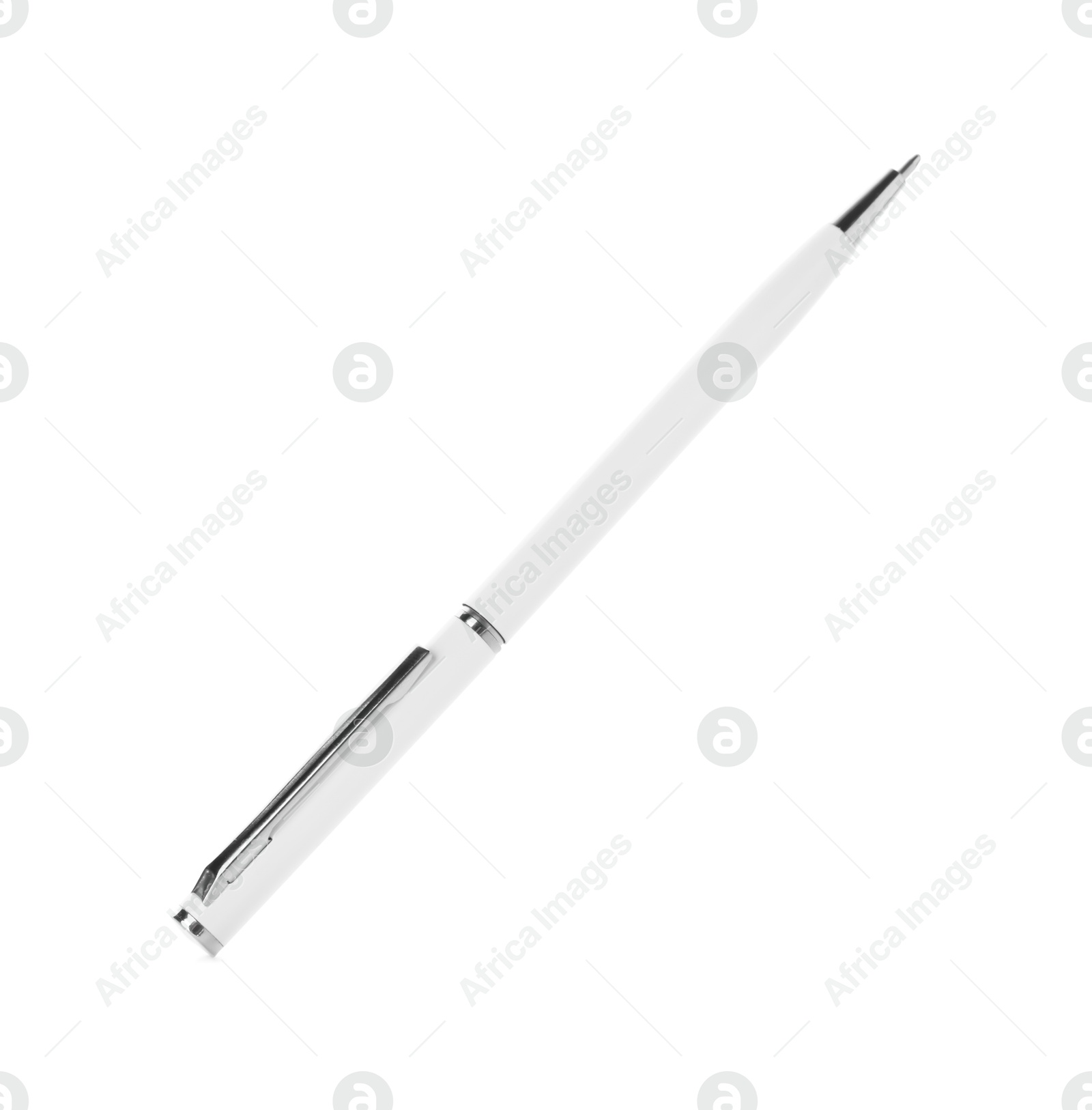 One stylish pen in air isolated on white Photo of One stylish pen in air isolated on white