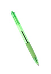 Photo of One stylish pen in air isolated on white