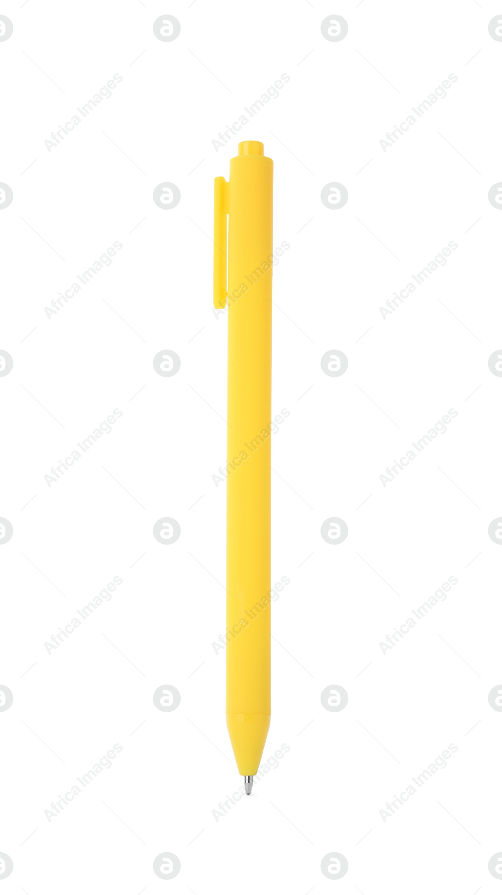 Photo of One stylish pen in air isolated on white