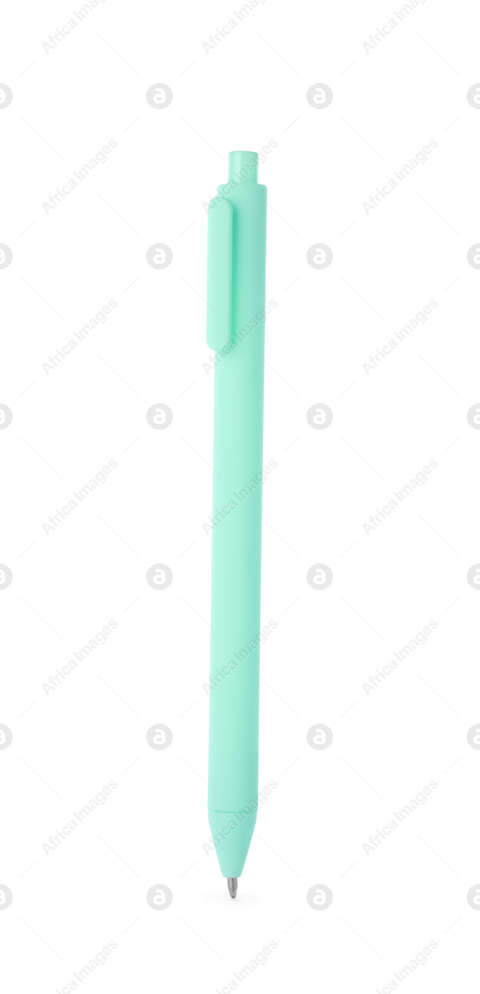 Photo of One stylish pen in air isolated on white