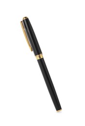 Photo of One stylish pen in air isolated on white