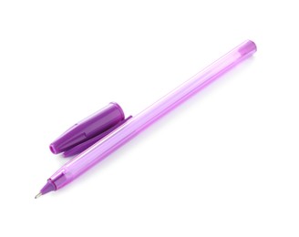 Photo of One stylish pen isolated on white. Office supply