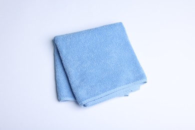Photo of Clean towel on white background, above view