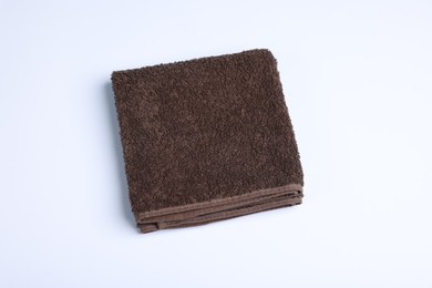 Photo of Clean towel on white background, above view