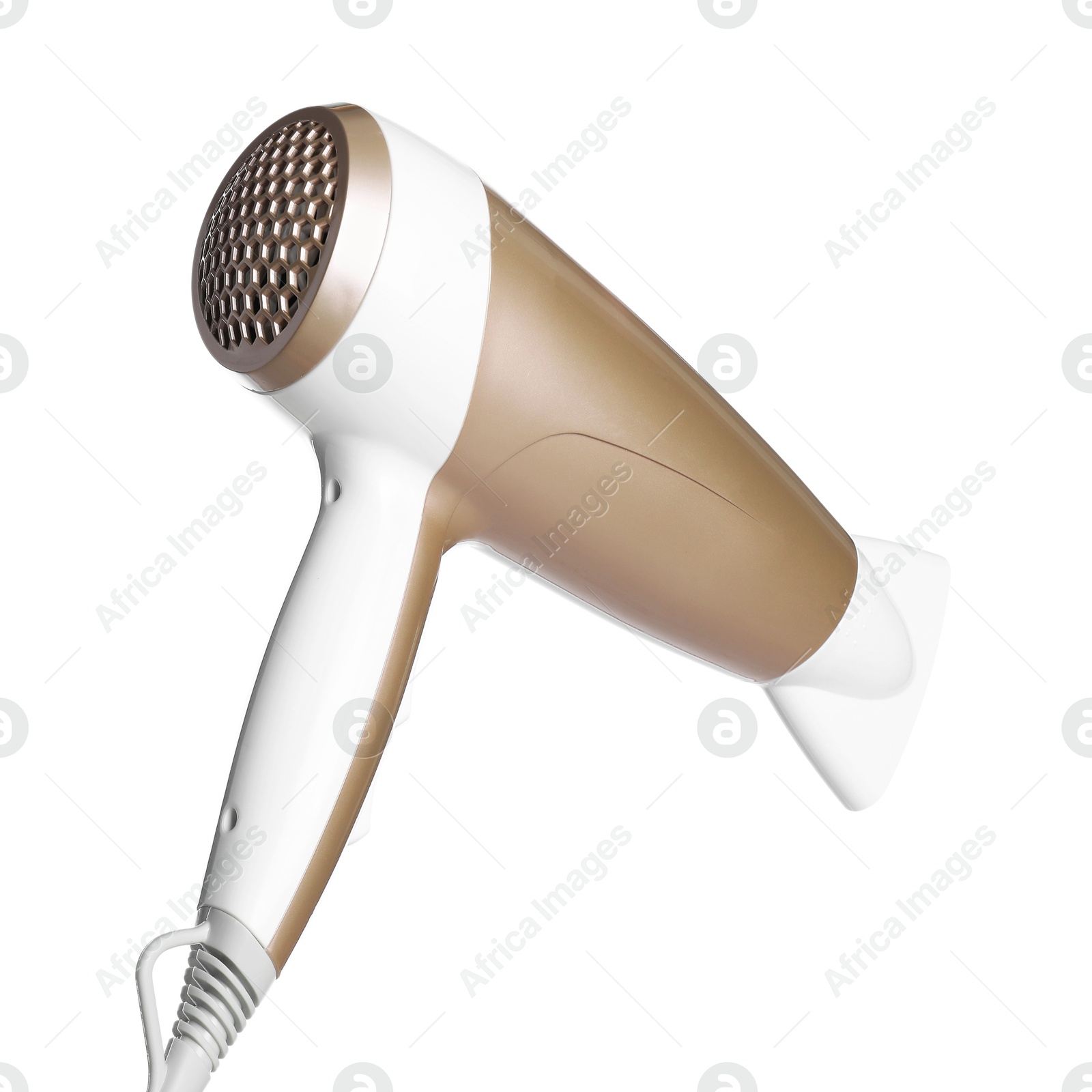 Hair dryer isolated on white. Hairdresser's tool Photo of Hair dryer isolated on white. Hairdresser's tool