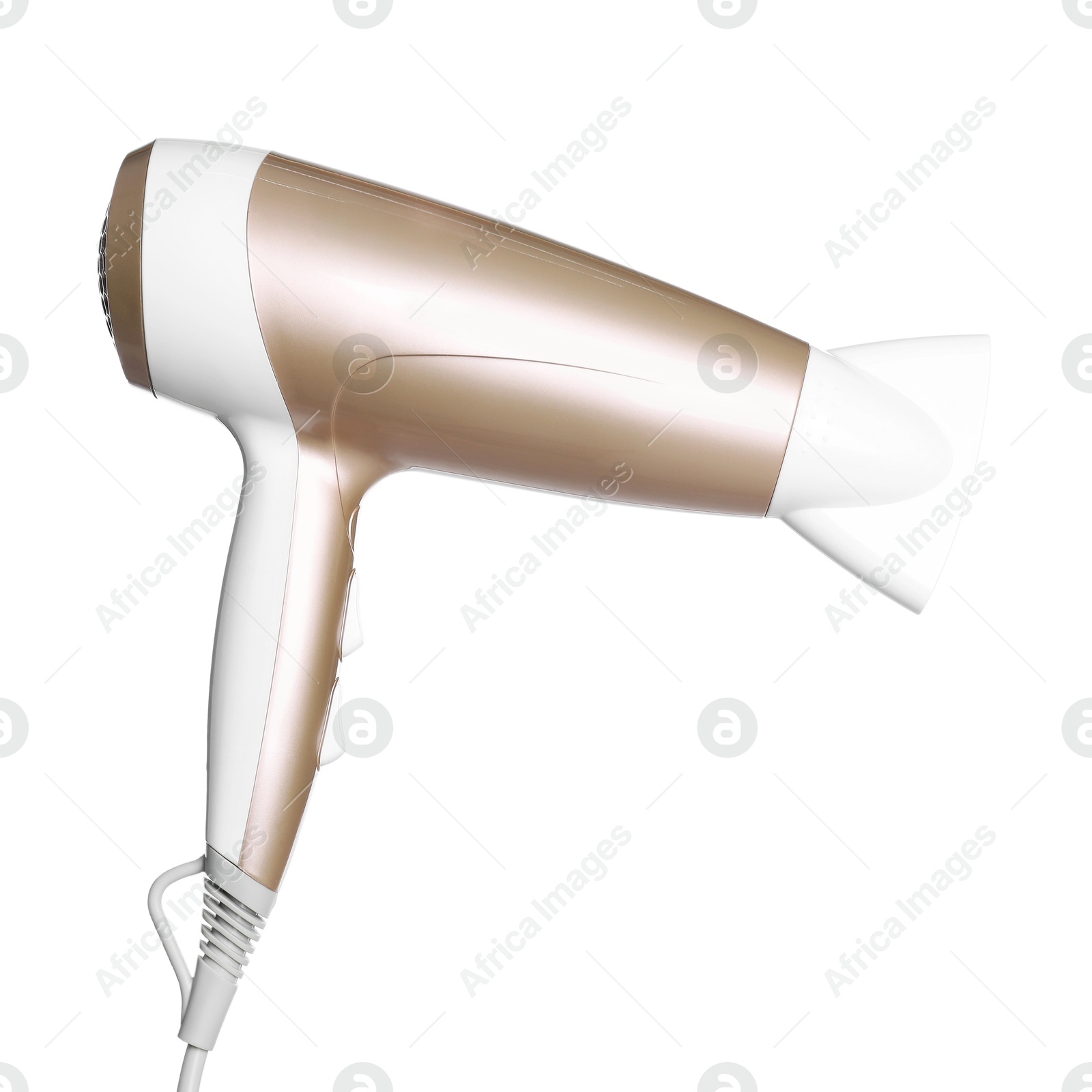 Hair dryer isolated on white. Hairdresser's tool Photo of Hair dryer isolated on white. Hairdresser's tool