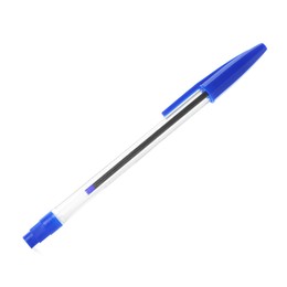 Photo of One stylish pen in air isolated on white
