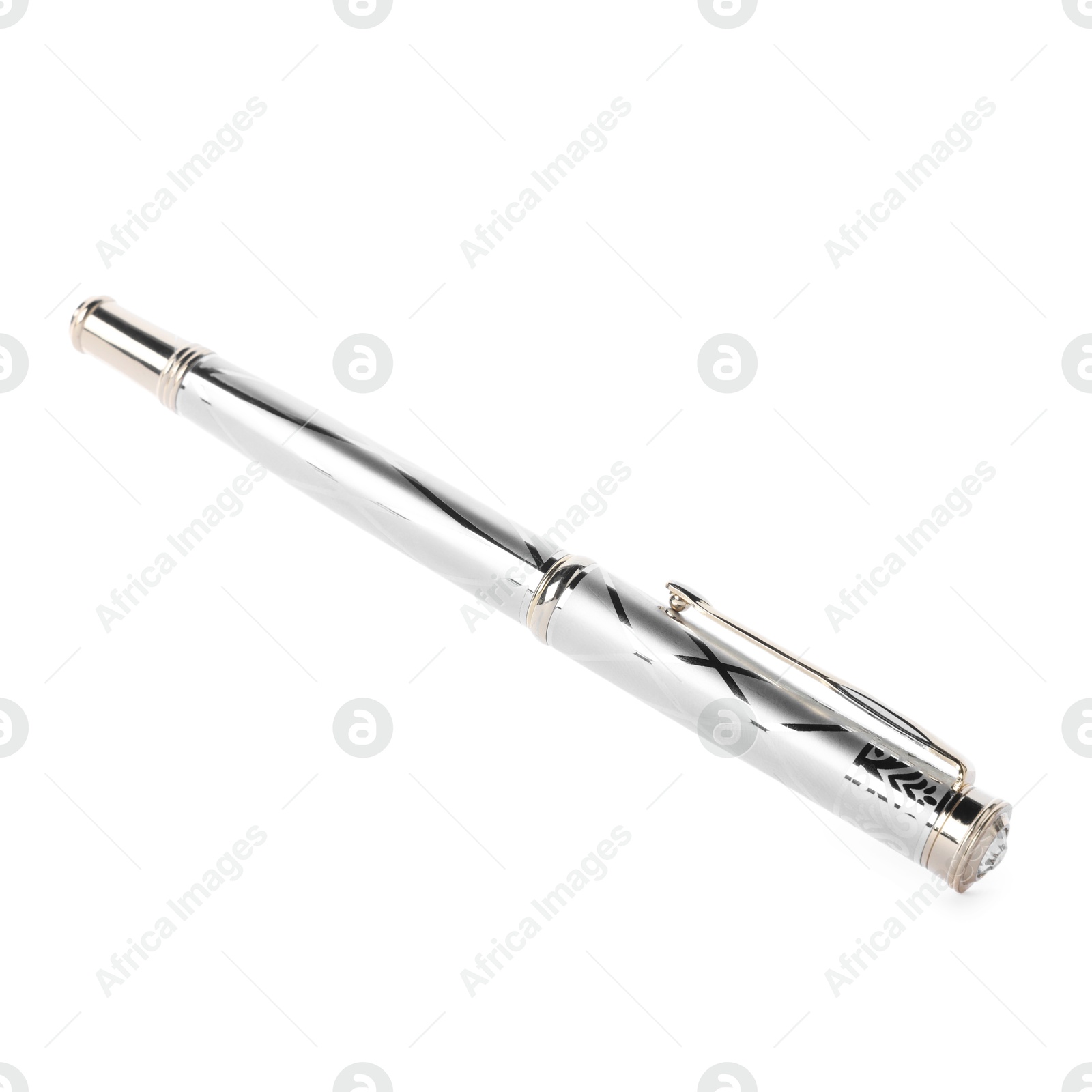 One stylish pen in air isolated on white Photo of One stylish pen in air isolated on white
