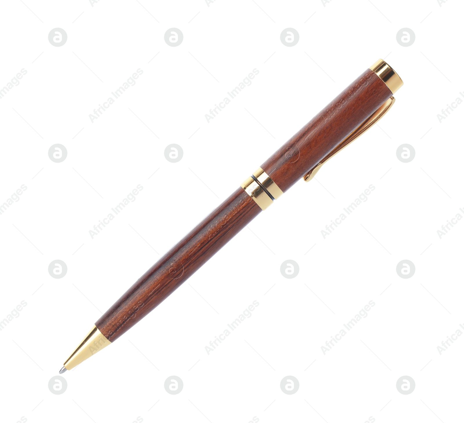 Photo of One stylish pen in air isolated on white