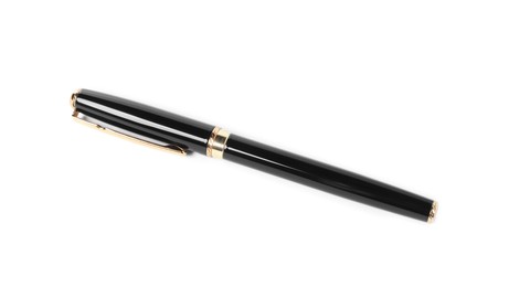 Photo of One stylish pen isolated on white. Office supply