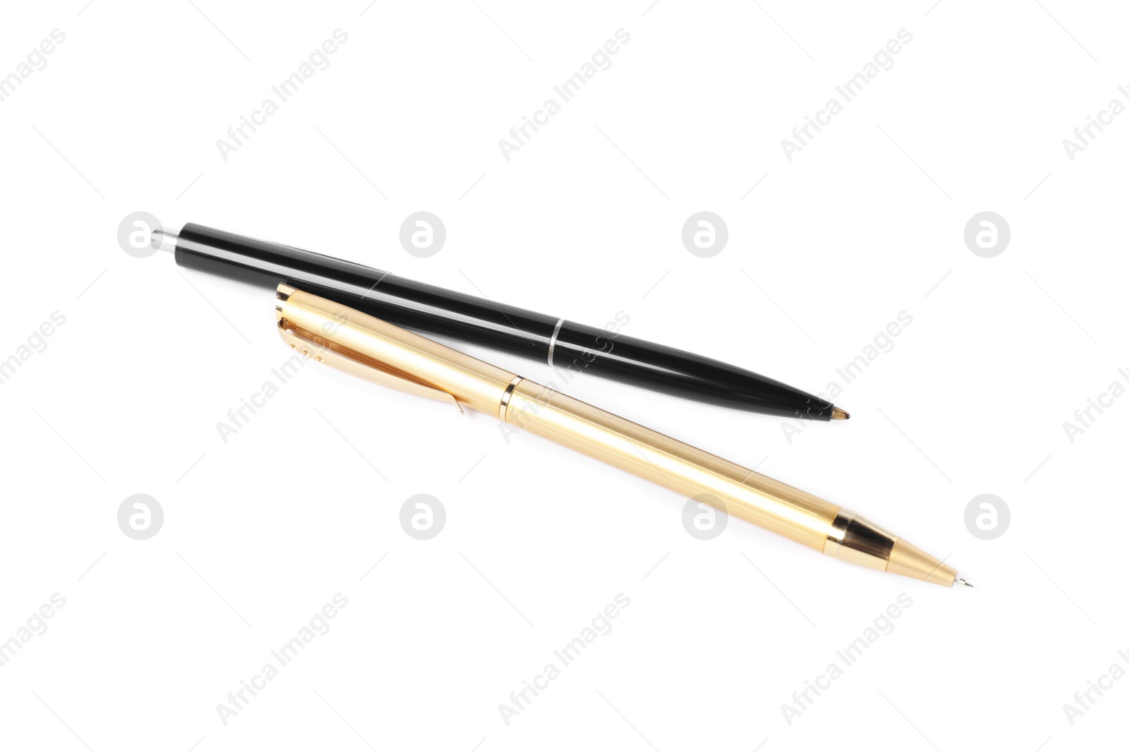 Stylish pens isolated on white. Office supply Photo of Stylish pens isolated on white. Office supply