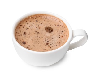 Photo of Aromatic coffee in cup isolated on white