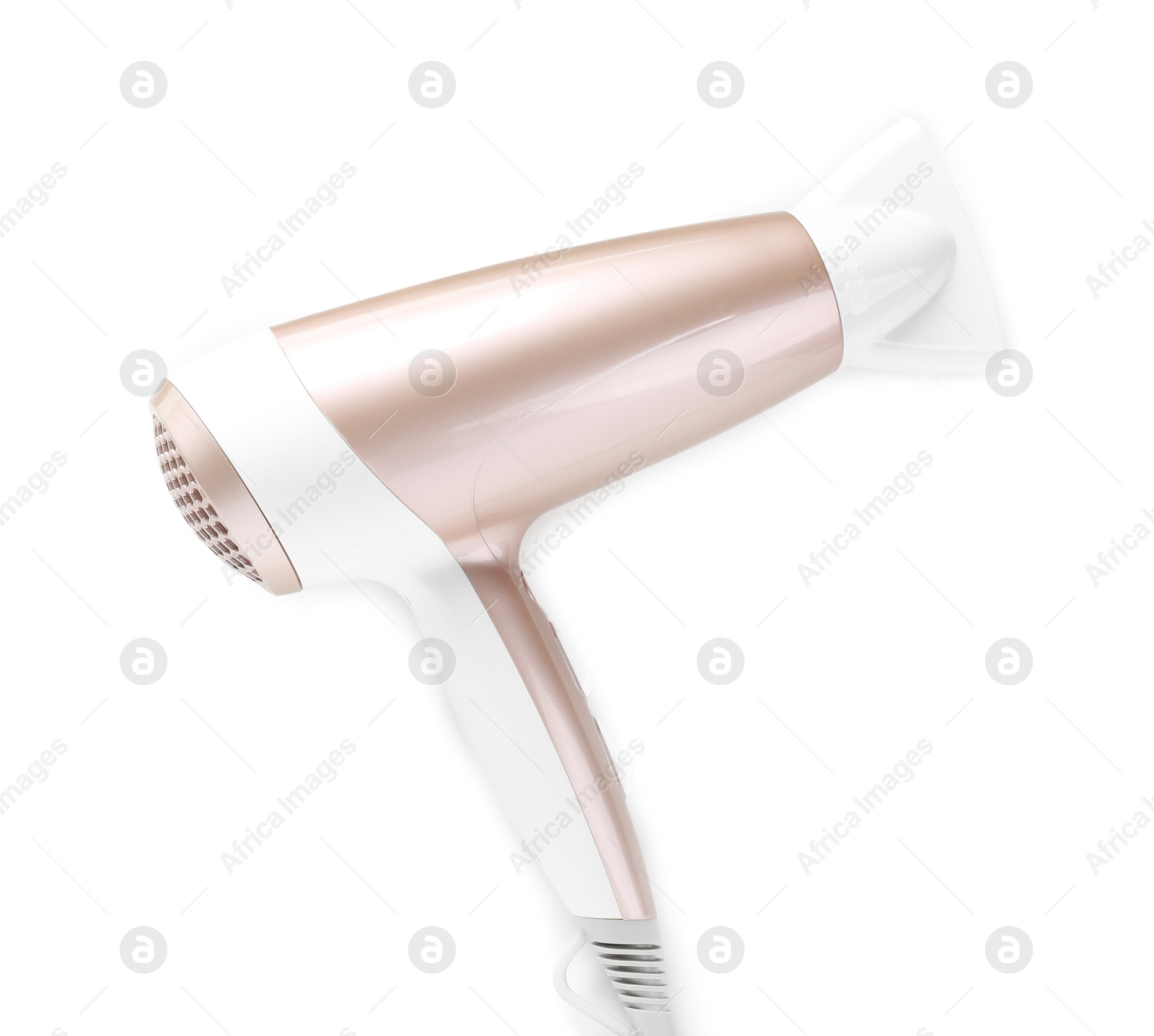 Hair dryer isolated on white. Hairdresser's tool Photo of Hair dryer isolated on white. Hairdresser's tool