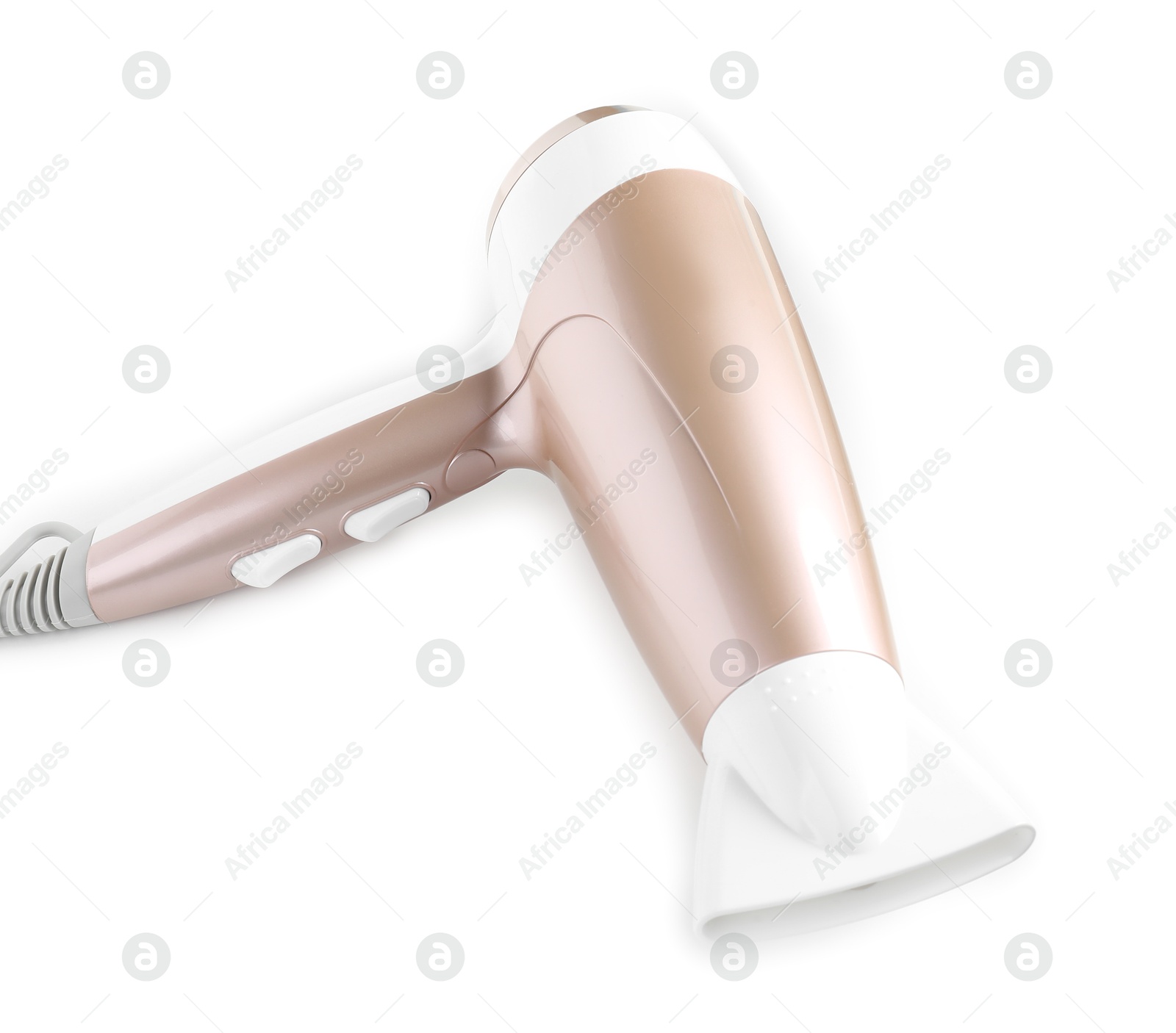 Hair dryer isolated on white. Hairdresser's tool Photo of Hair dryer isolated on white. Hairdresser's tool