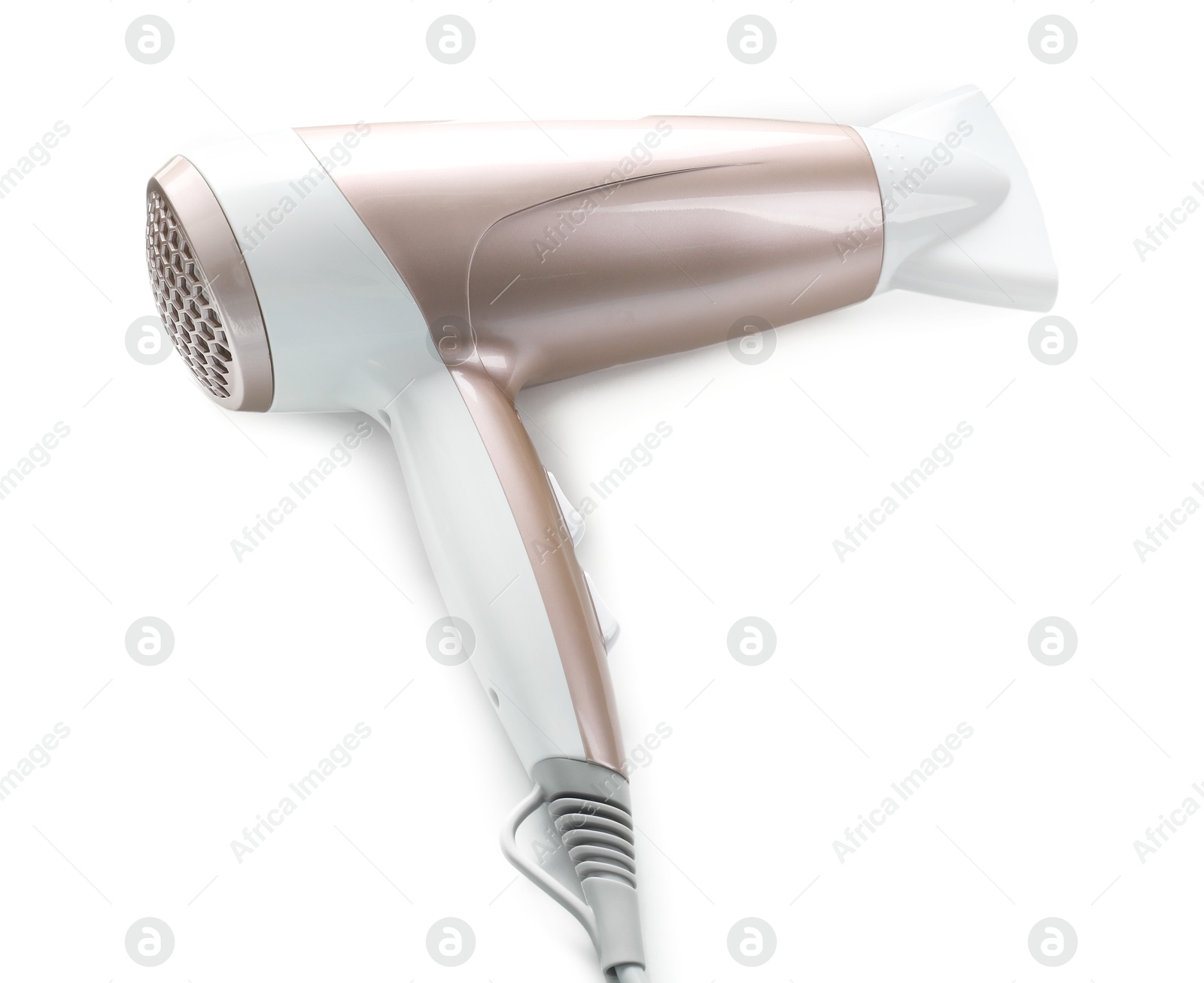 Hair dryer isolated on white. Hairdresser's tool Photo of Hair dryer isolated on white. Hairdresser's tool