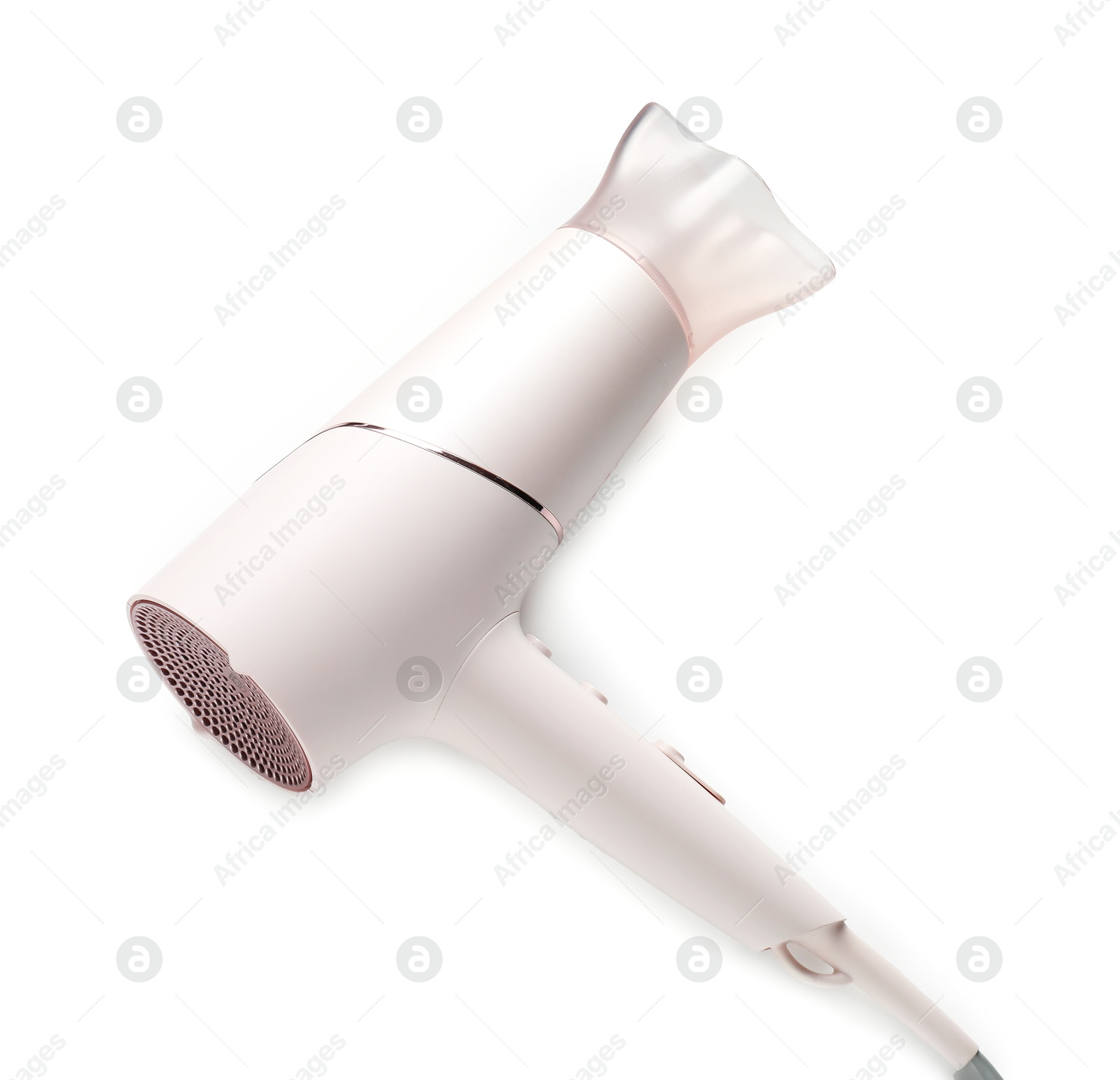 Hair dryer isolated on white. Hairdresser's tool Photo of Hair dryer isolated on white. Hairdresser's tool