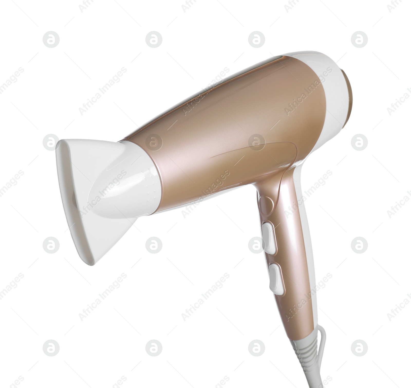 Hair dryer isolated on white. Hairdresser's tool Photo of Hair dryer isolated on white. Hairdresser's tool